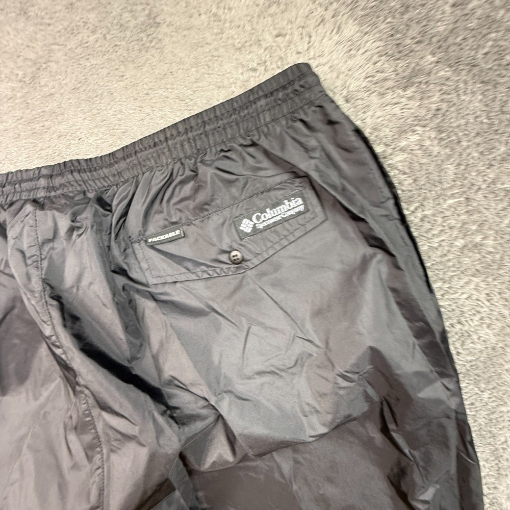 Columbia Waterproof Packable Rain Pants Mens XXL Nylon Shell Black Elastic Waist - Picture 5 of 9